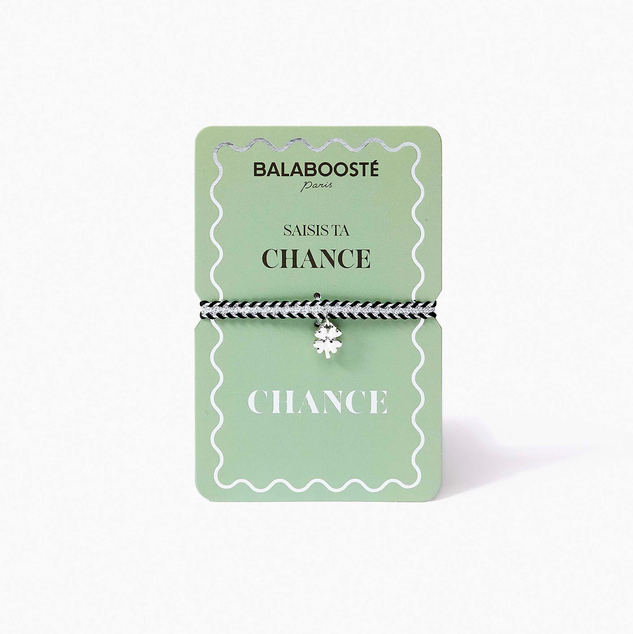 Bracelet à vœux "Chance" médaillon trèfle