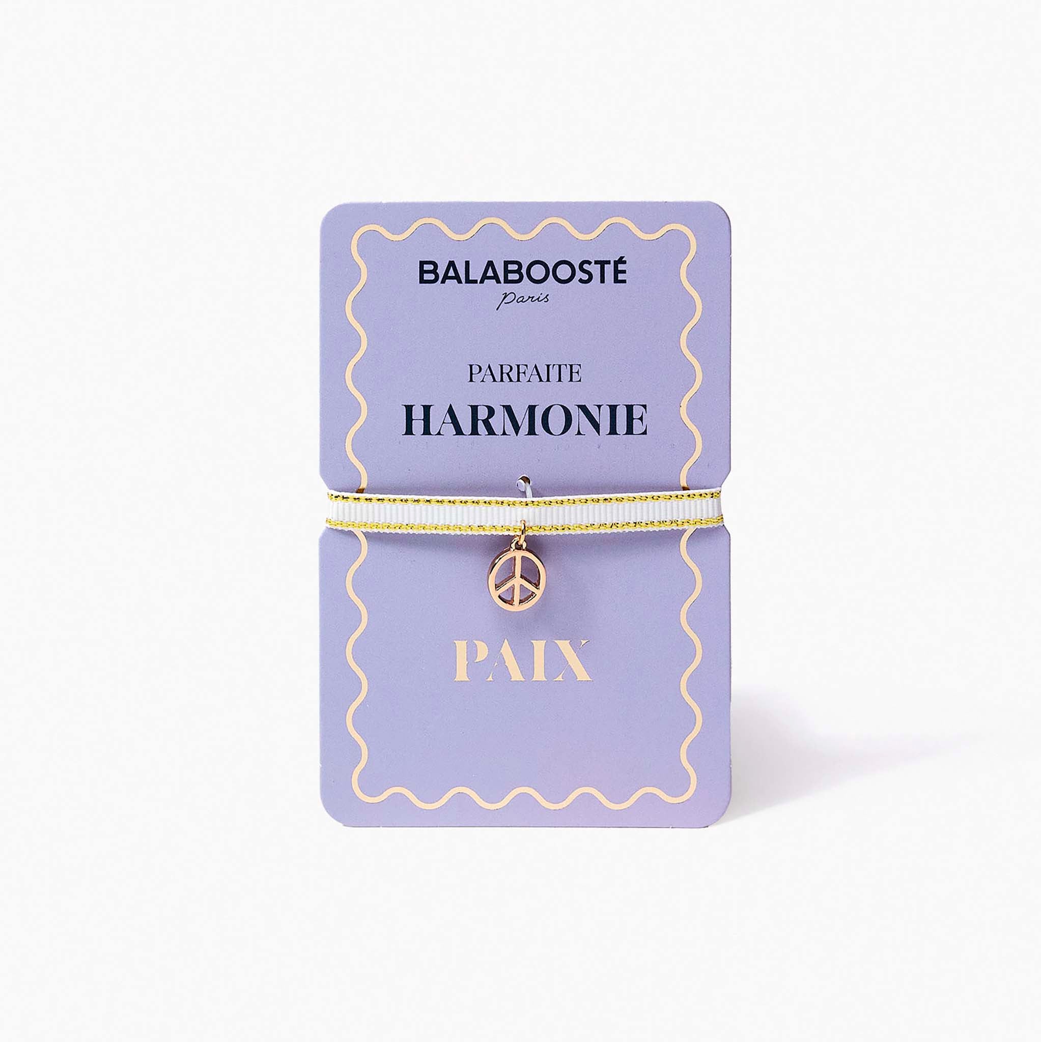 Bracelet à vœux "Paix" médaillon peace and love