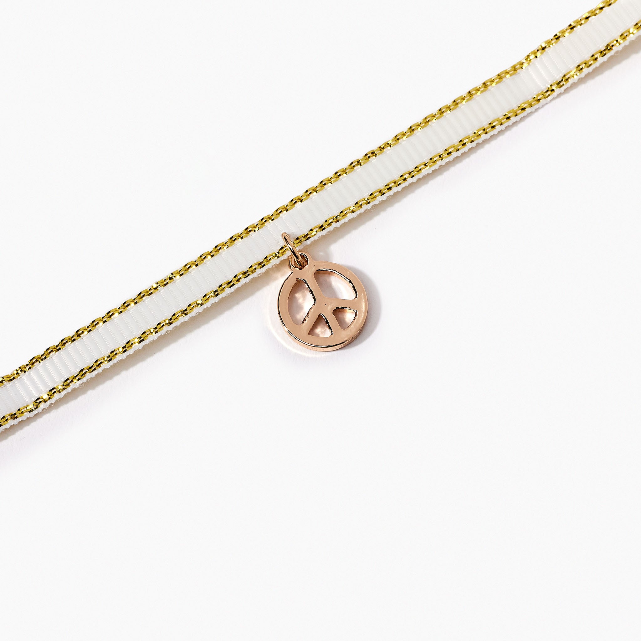 Bracelet à vœux "Paix" médaillon peace and love