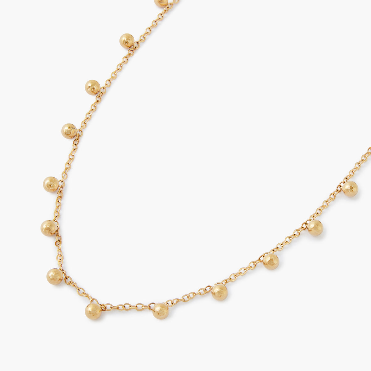 Collier chaîne à pampilles acier inoxydable doré