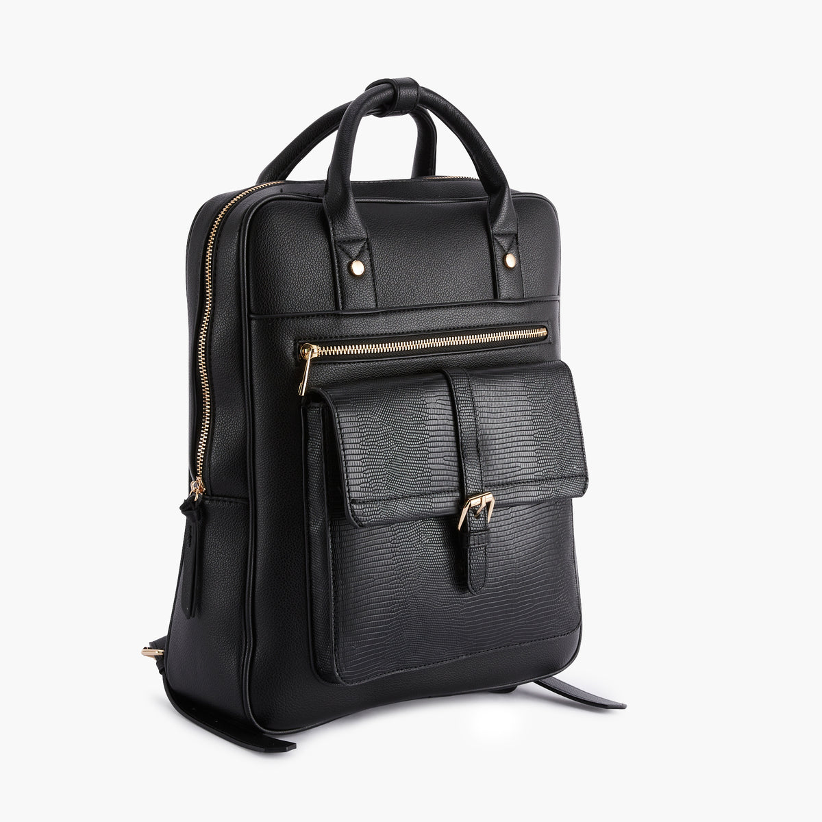 Sac à dos effet grainé noir