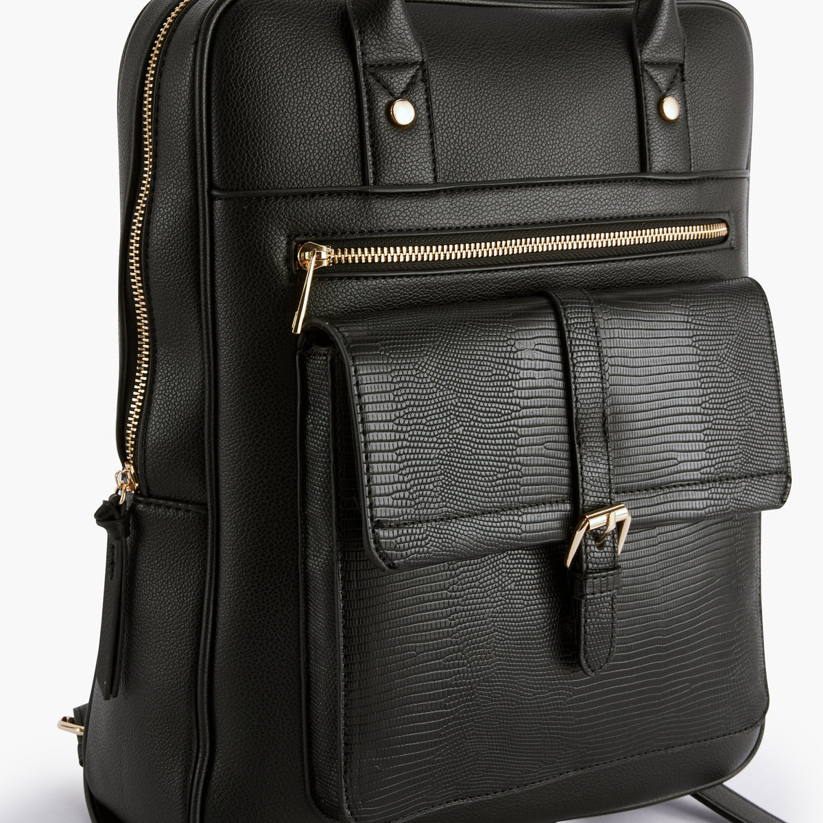 Sac à dos effet grainé noir