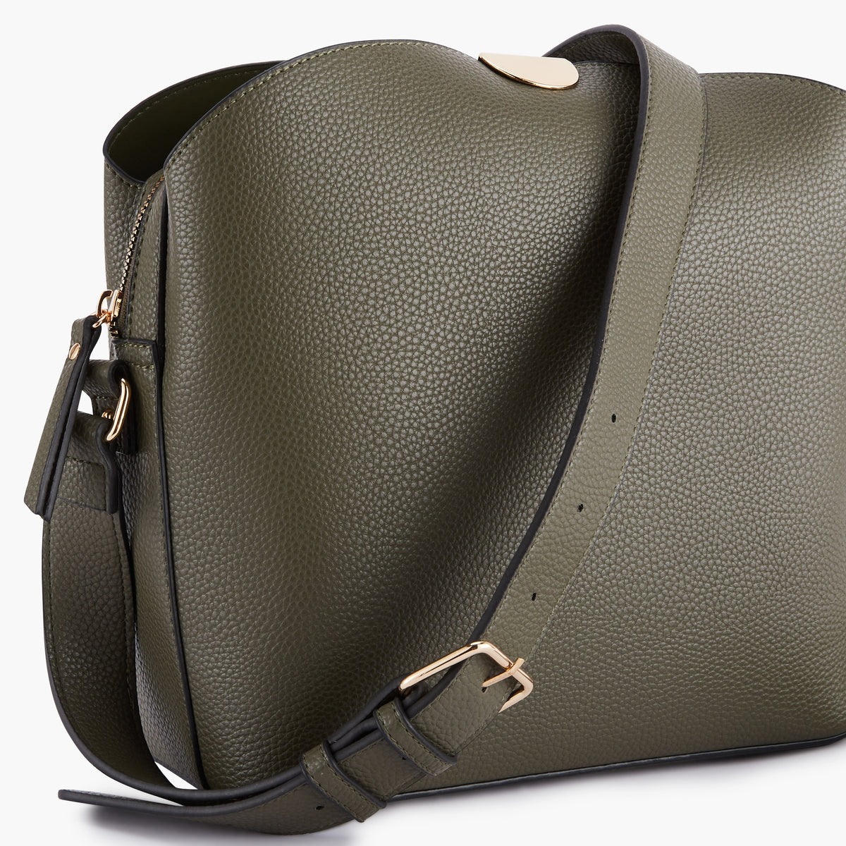 Sac carré kaki à bandoulière avec foulard