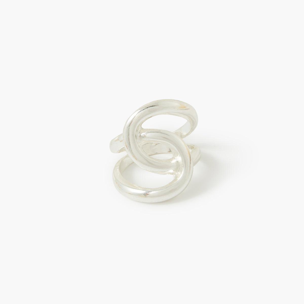 Bague entremêlée argentée