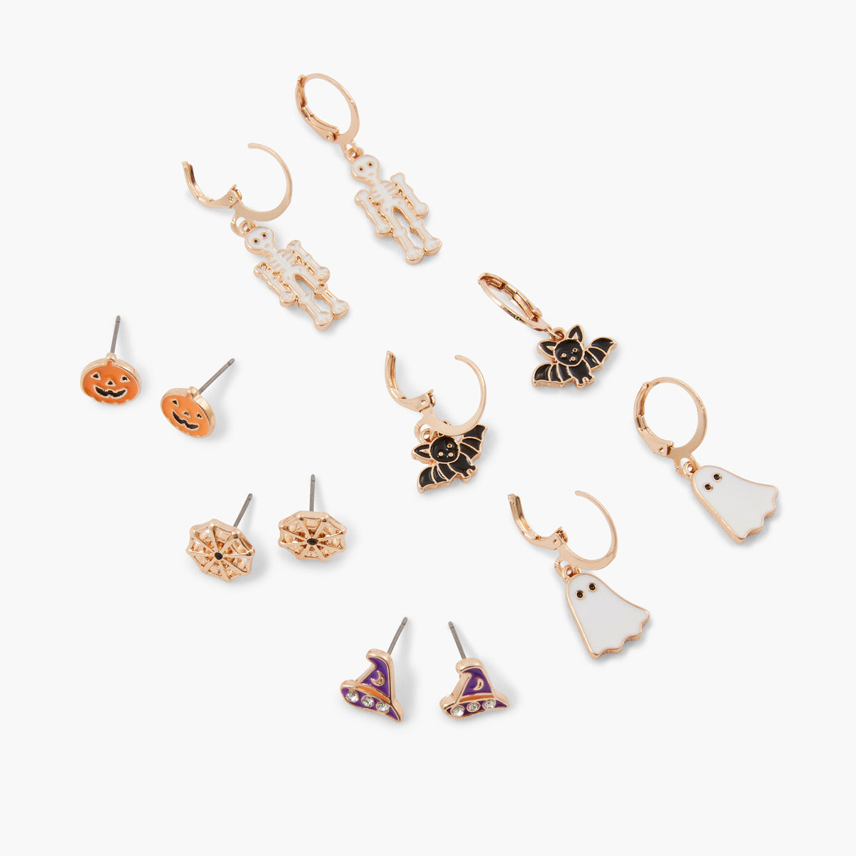Set de 6 paires de boucles d'oreilles Halloween