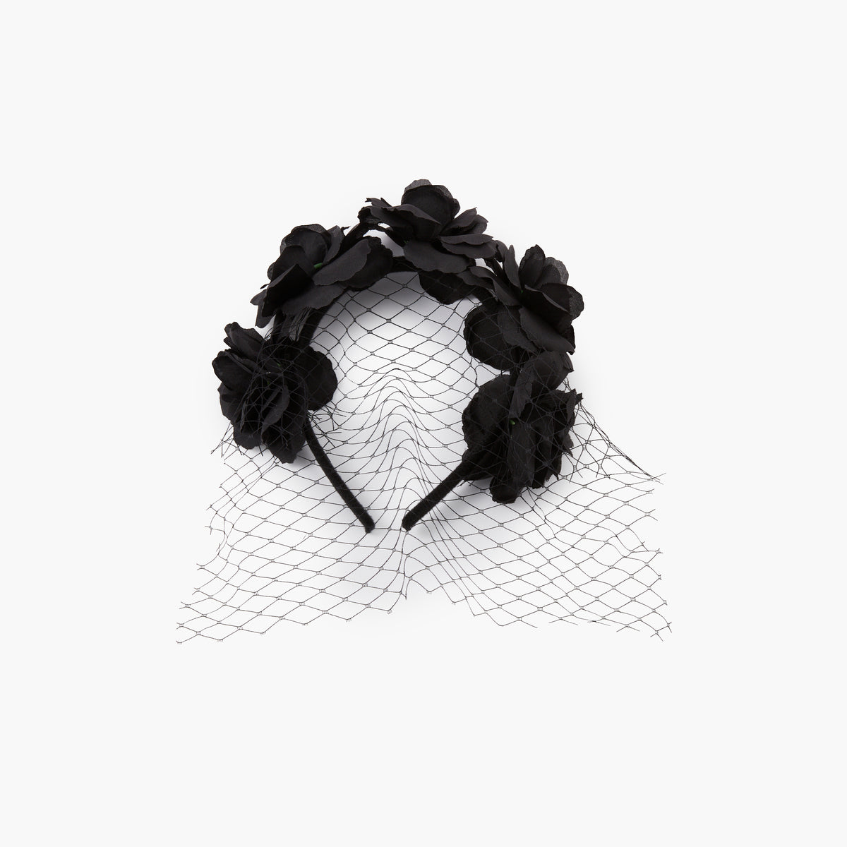 Serre-tête voile avec fleurs Halloween