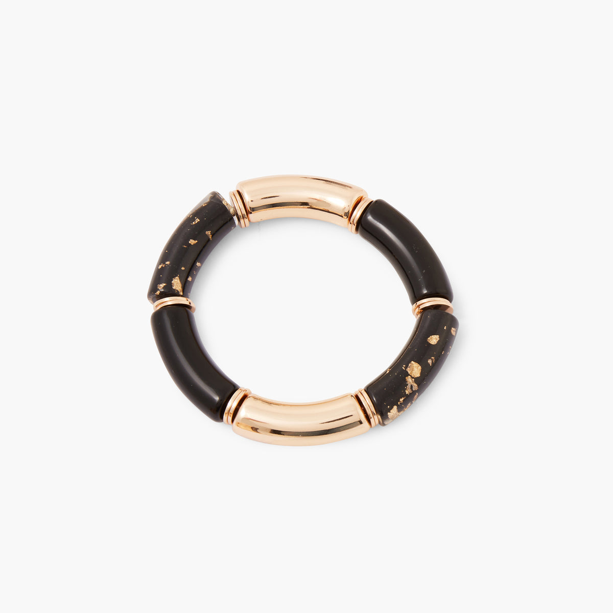 Bracelet tube noir et doré