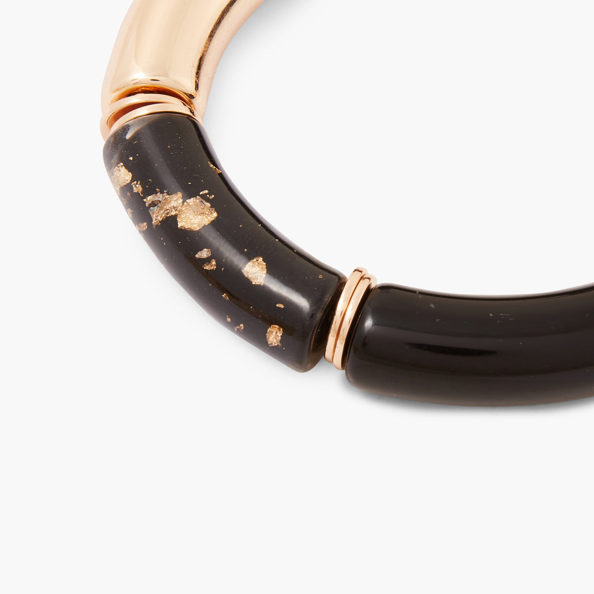 Bracelet tube noir et doré