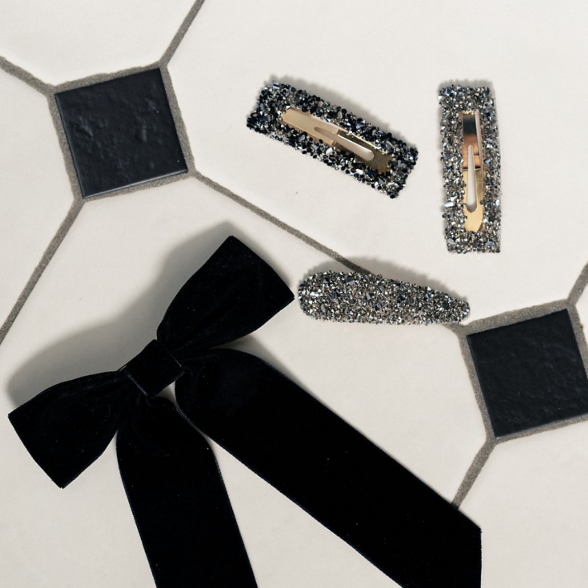 Set de 3 barrettes strass