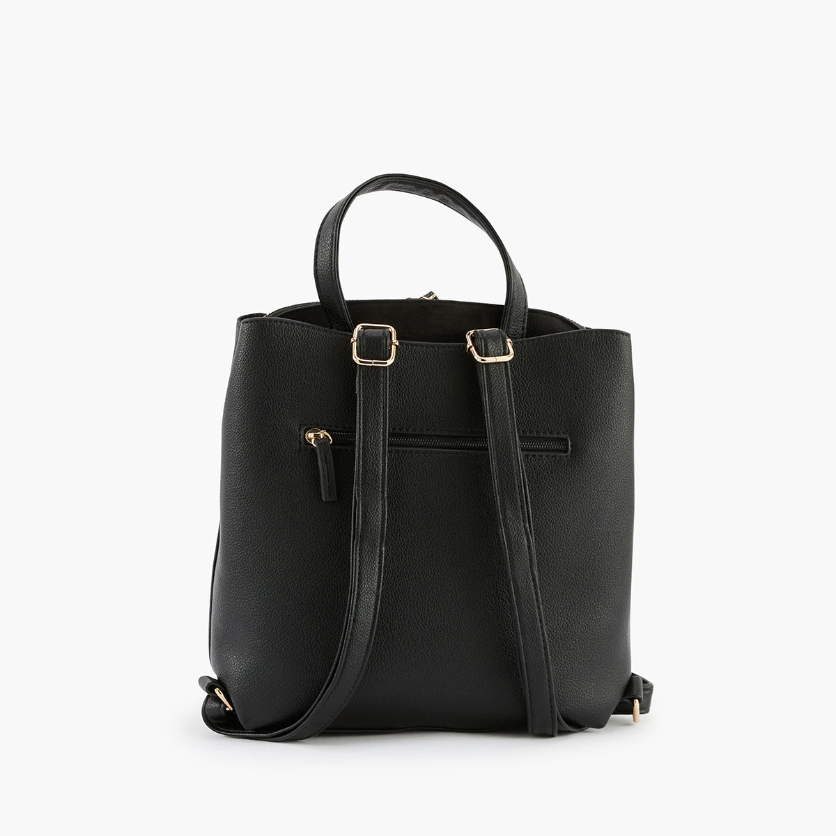 Sac à dos bi-matière effet grainé noir