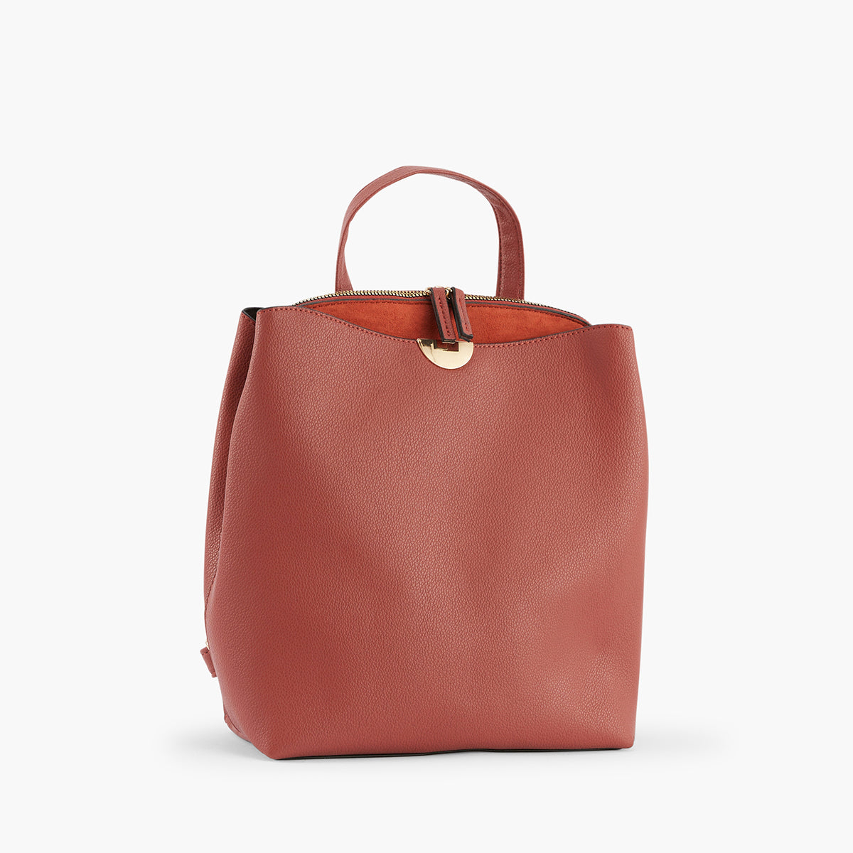 Sac à dos bi-matière effet grainé rouge