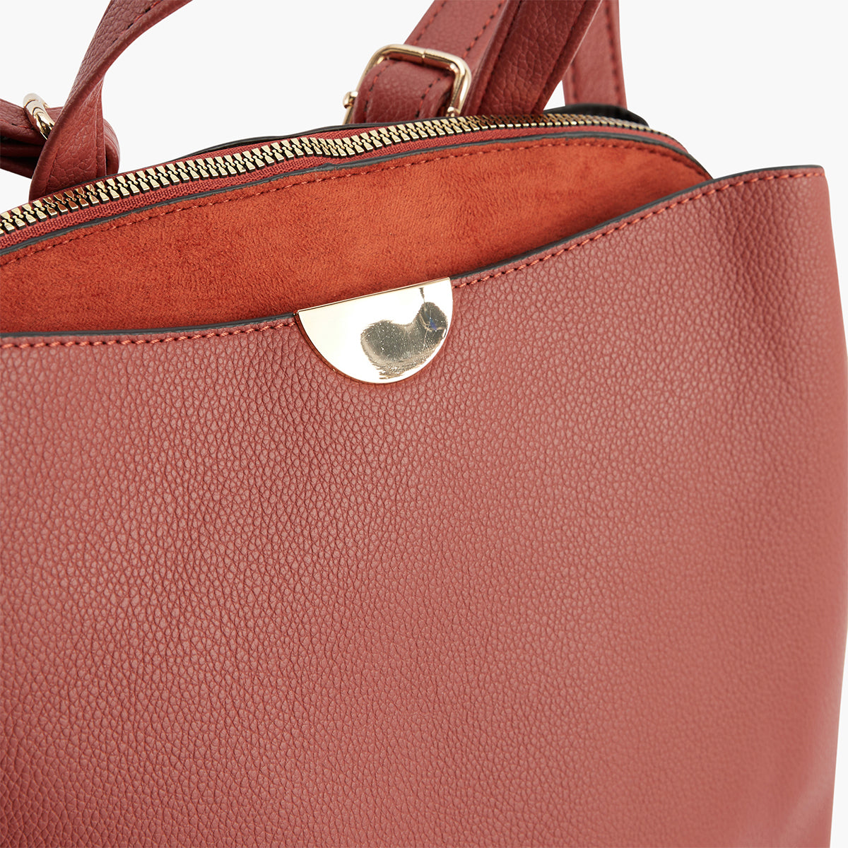 Sac à dos bi-matière effet grainé rouge