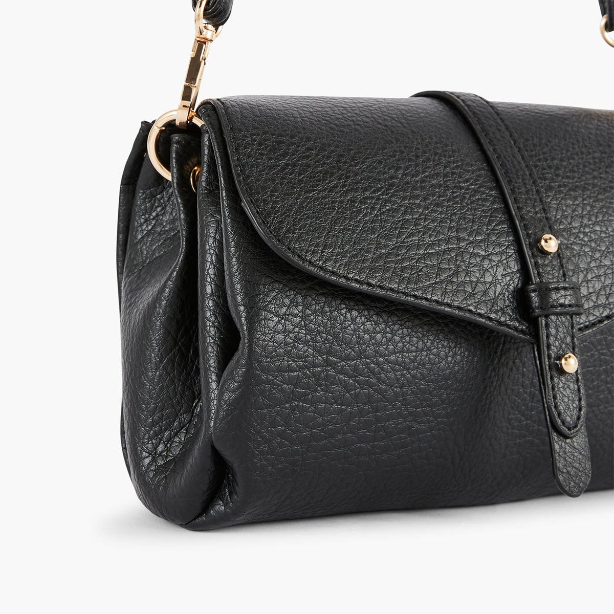 Sac à bandoulière effet grainé noir