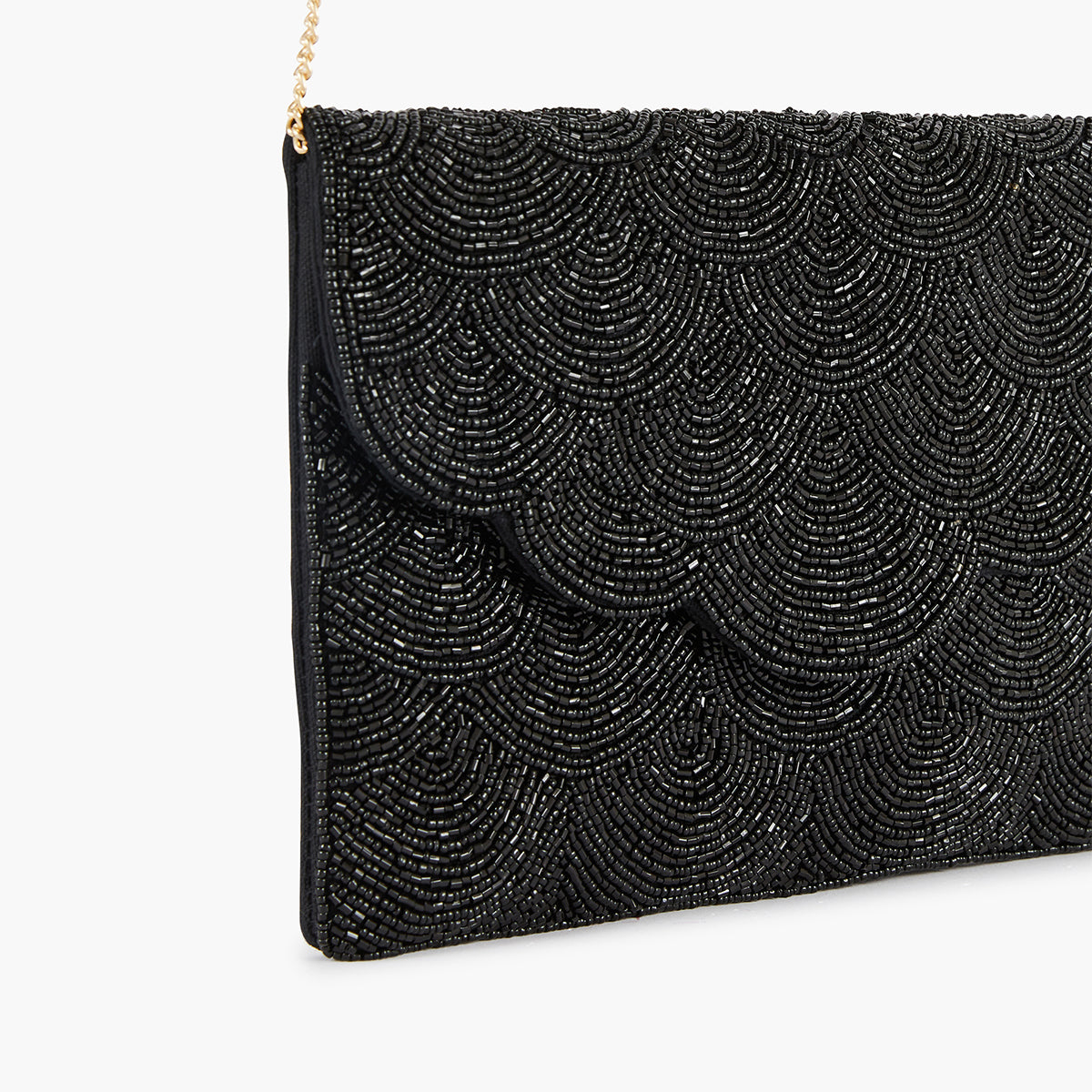 Pochette perlée noire