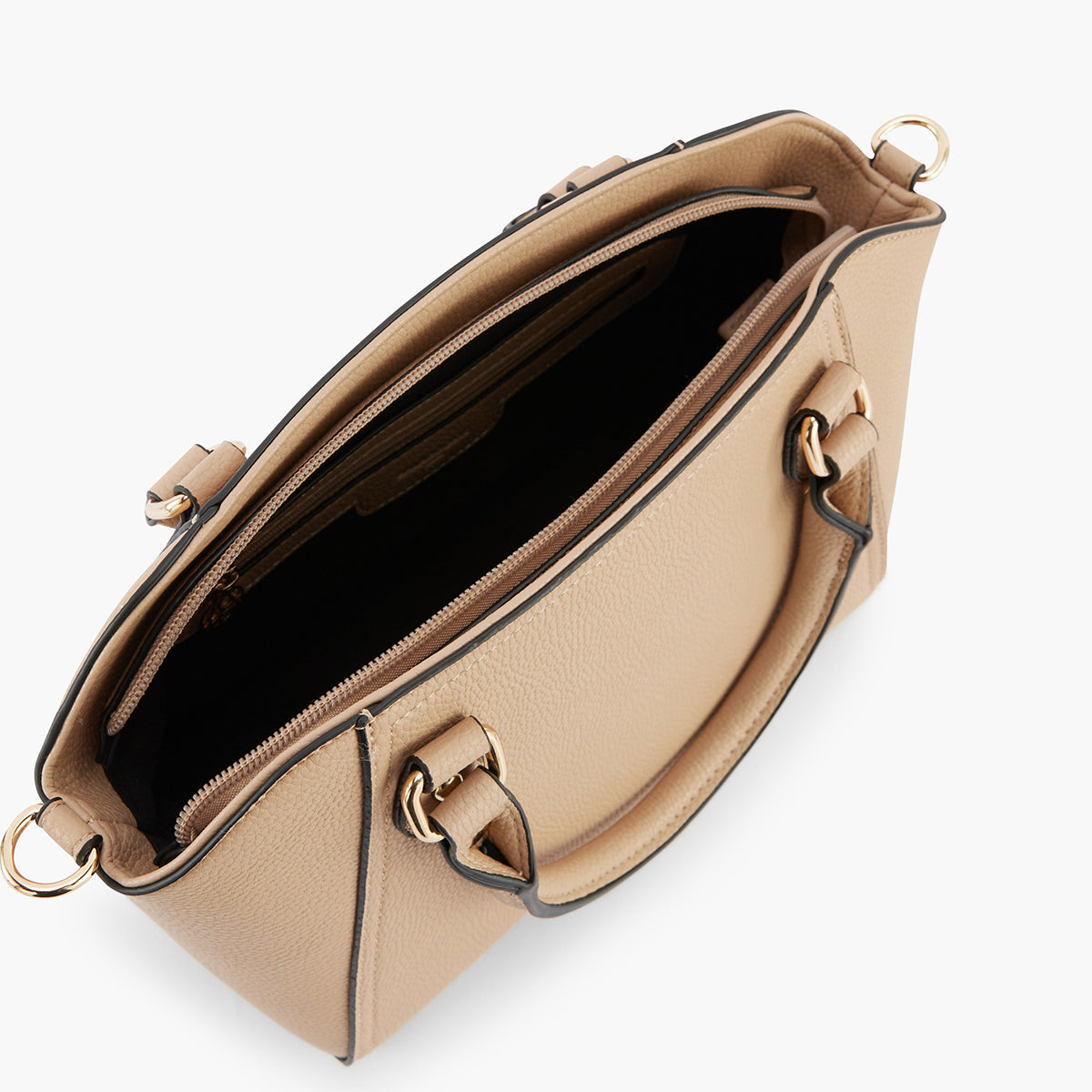 Sac à main beige avec bandoulière