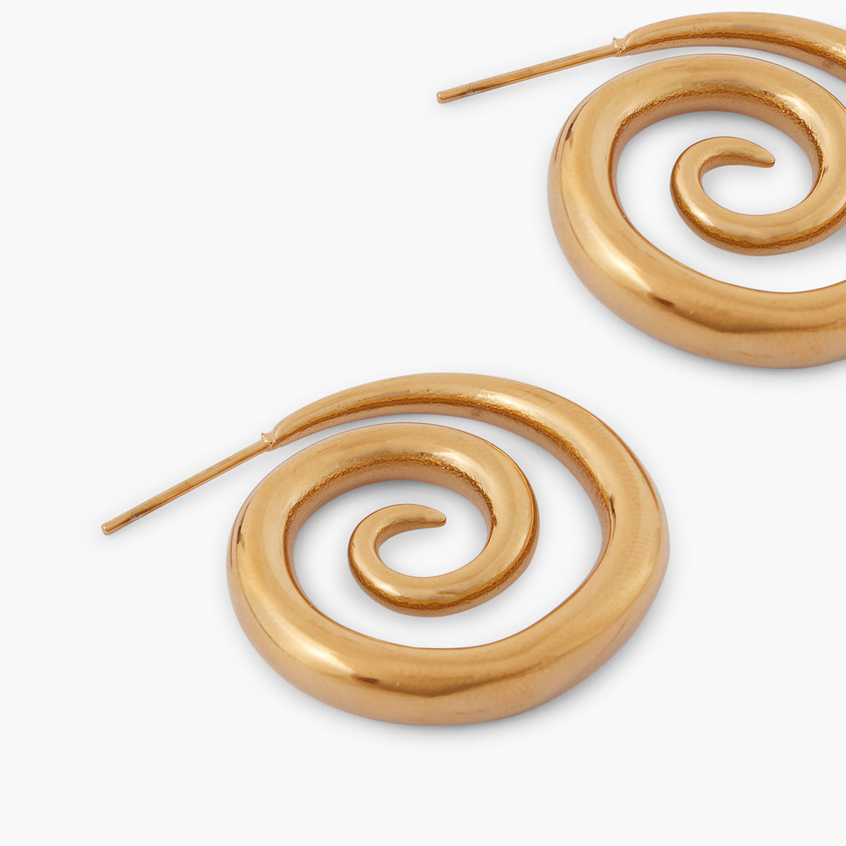 Créoles tourbillon en acier inoxydable doré