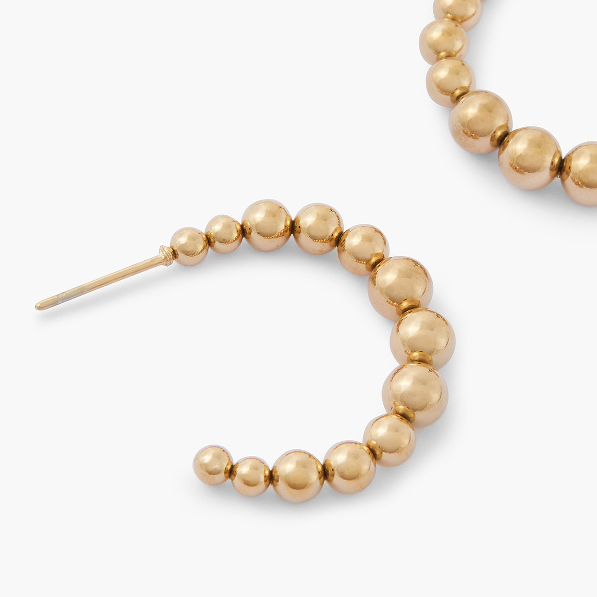 Créoles boules acier inoxydable doré