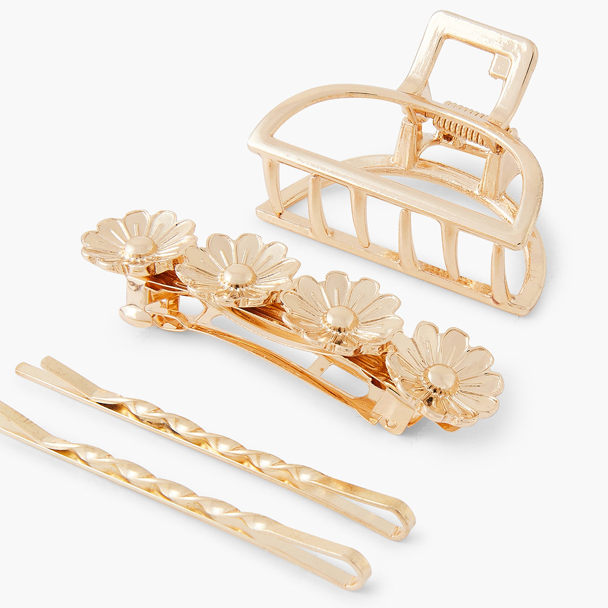Set de 3 pinces et barrettes fleur à cheveux