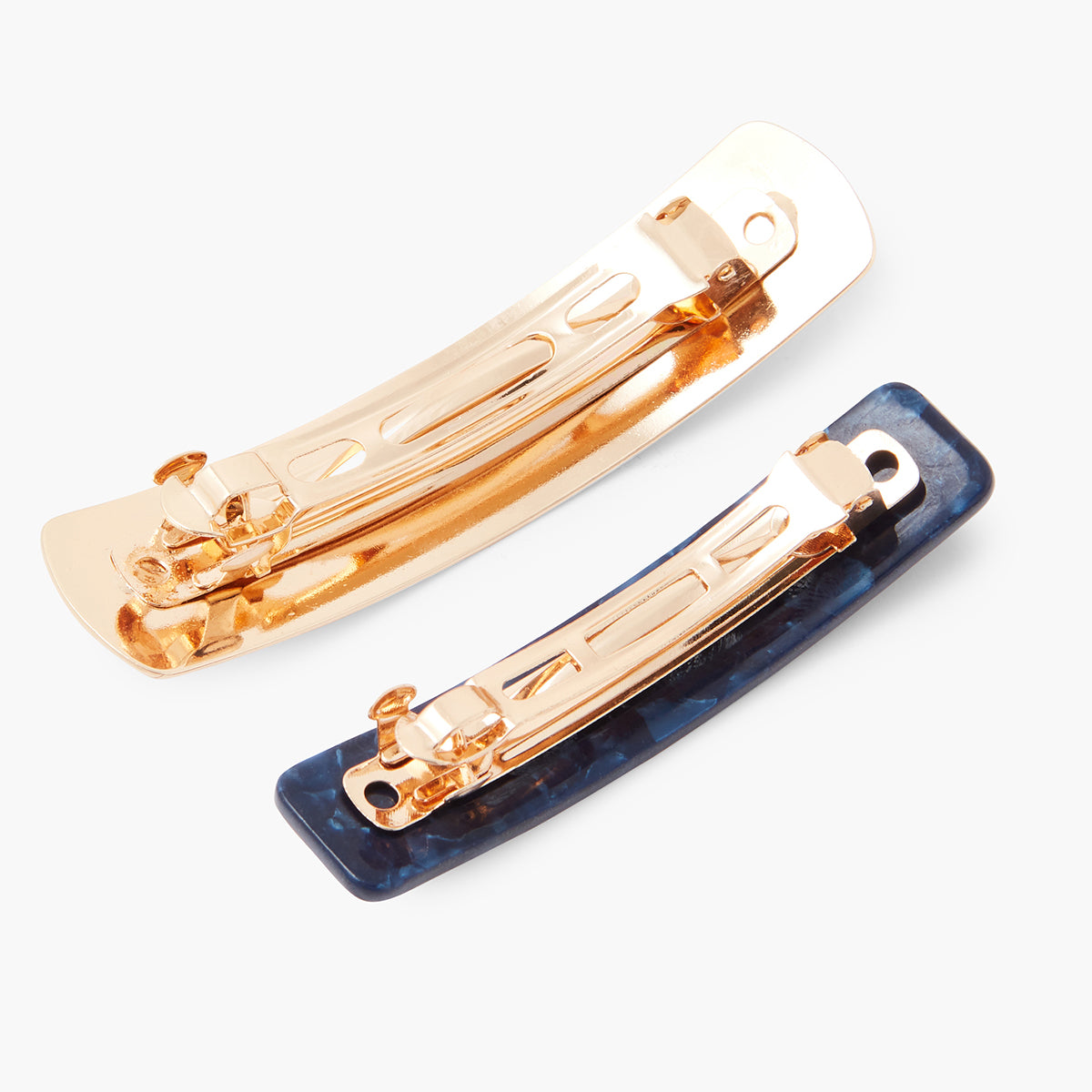 Set de 2 barrettes à cheveux bleu et doré