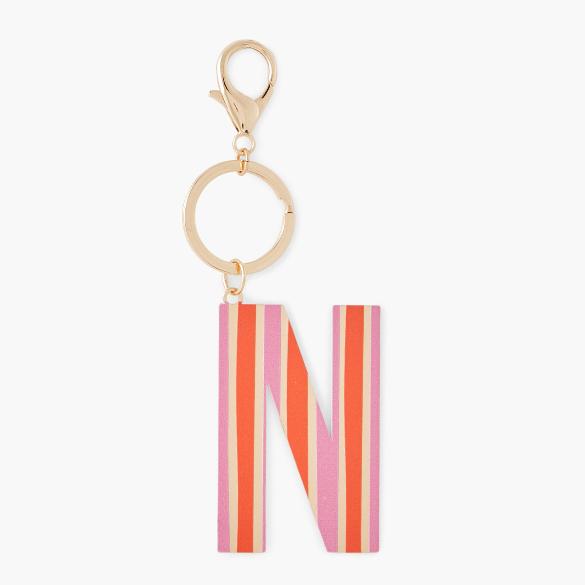 Porte-clés lettre "N" à rayures