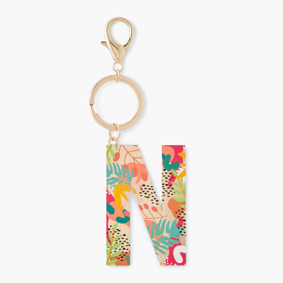 Porte-clés lettre "N" imprimée feuille