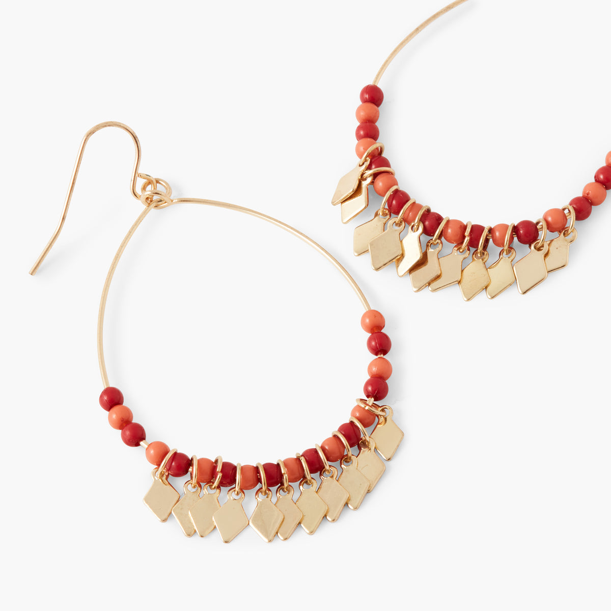 Boucles d'oreilles pendantes perles et pampilles