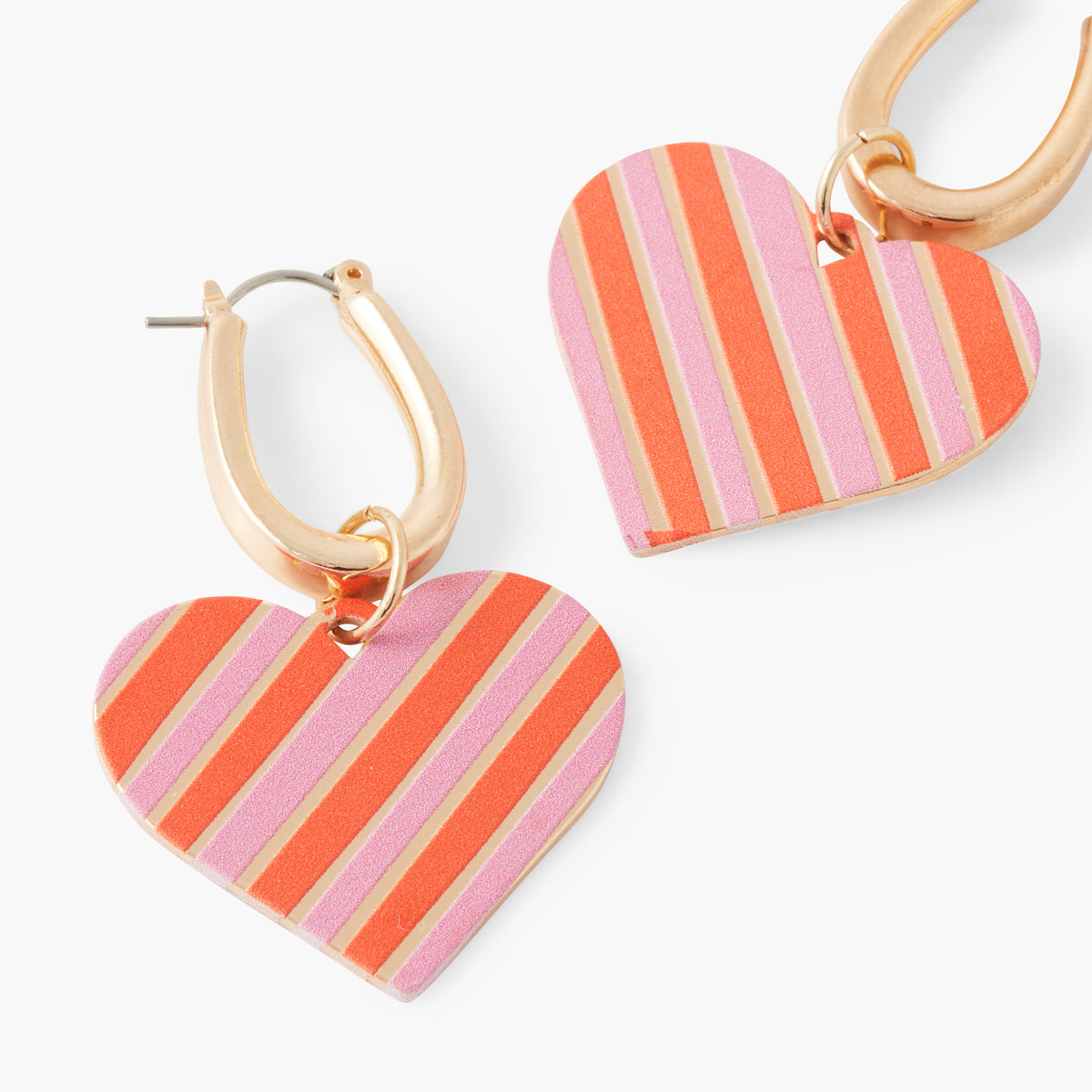 Boucles d'oreilles Balagane cœurs à rayures