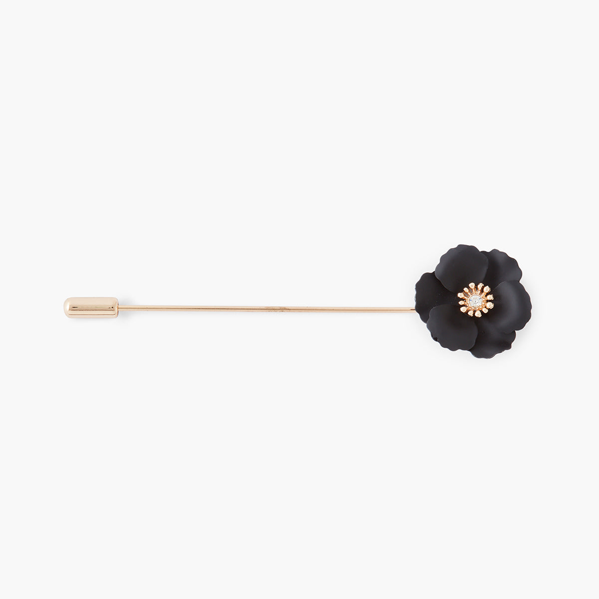 Broche épingle avec fleur noire