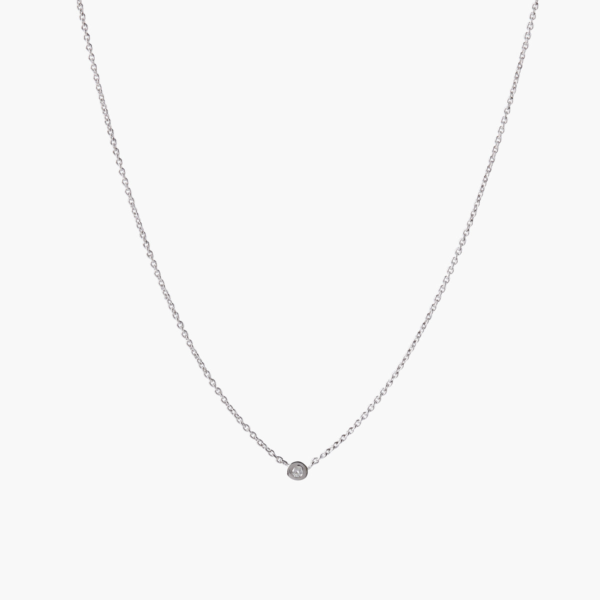 Collier fin argent 925 serti d'un Diamant 0.03 Carat
