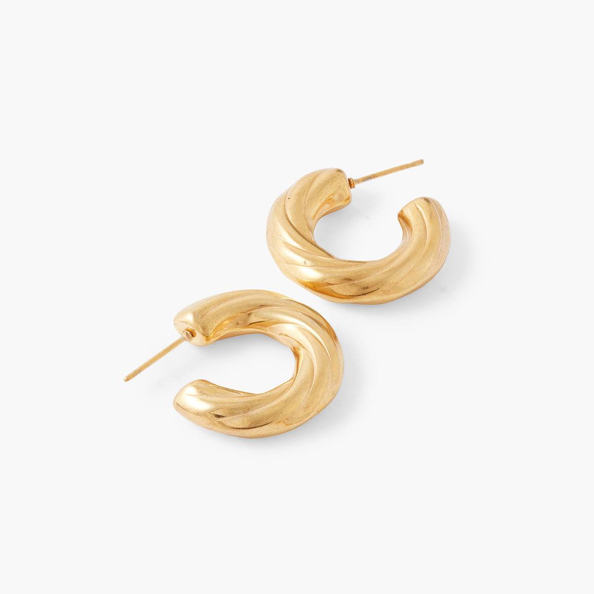 Créoles texturées en acier inoxydable doré