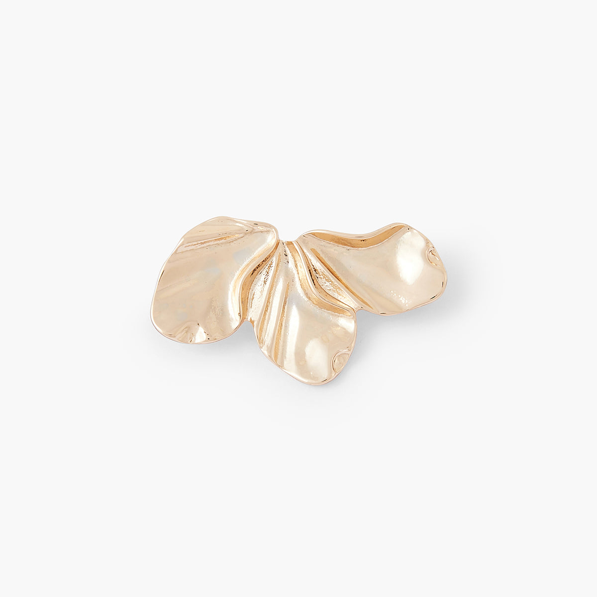 Broche demi-feuille dorée