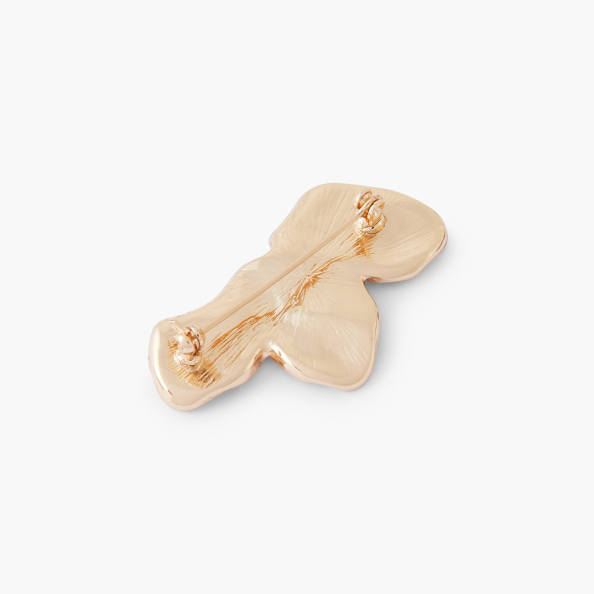 Broche demi-feuille dorée