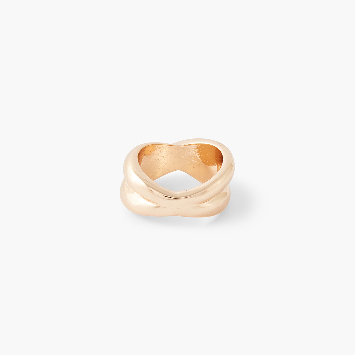 Bague croisée épaisse dorée