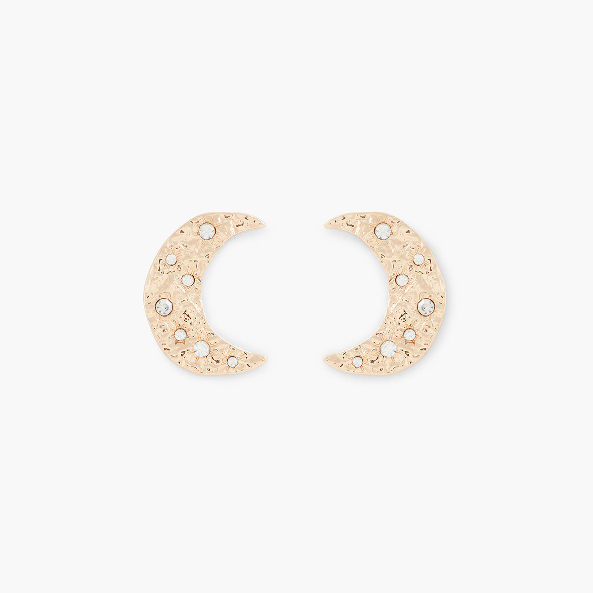 Boucles d'oreilles lunes martelées et strassées