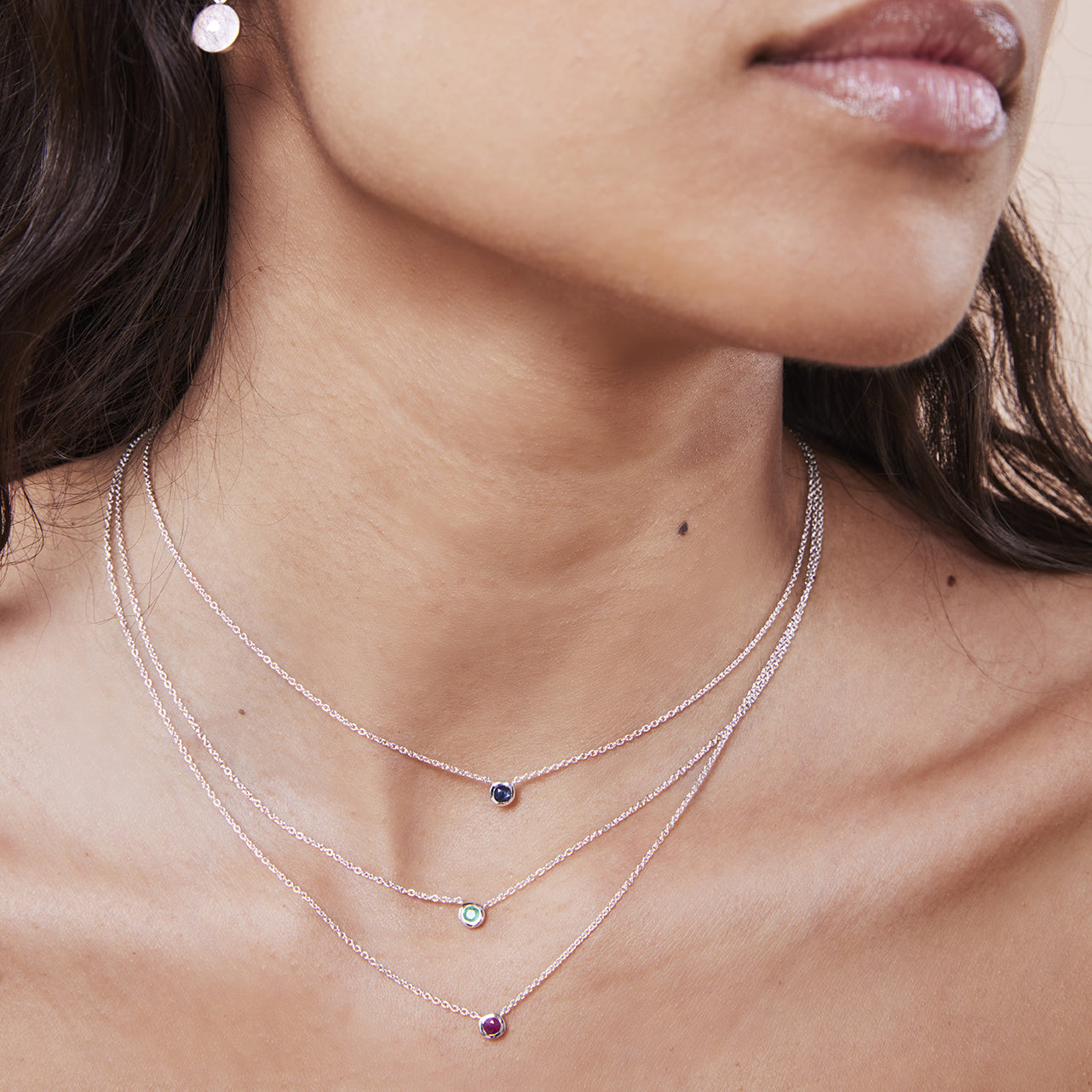 Collier argent 925 serti d'une pierre d'Emeraude