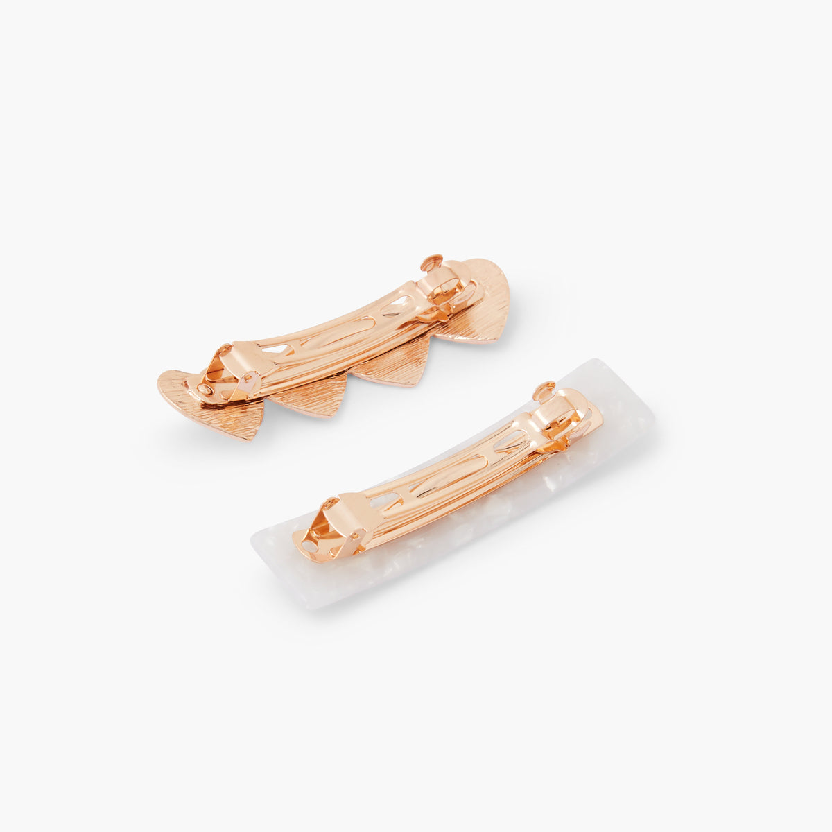 Set de 2 barrettes rectangles et coeur