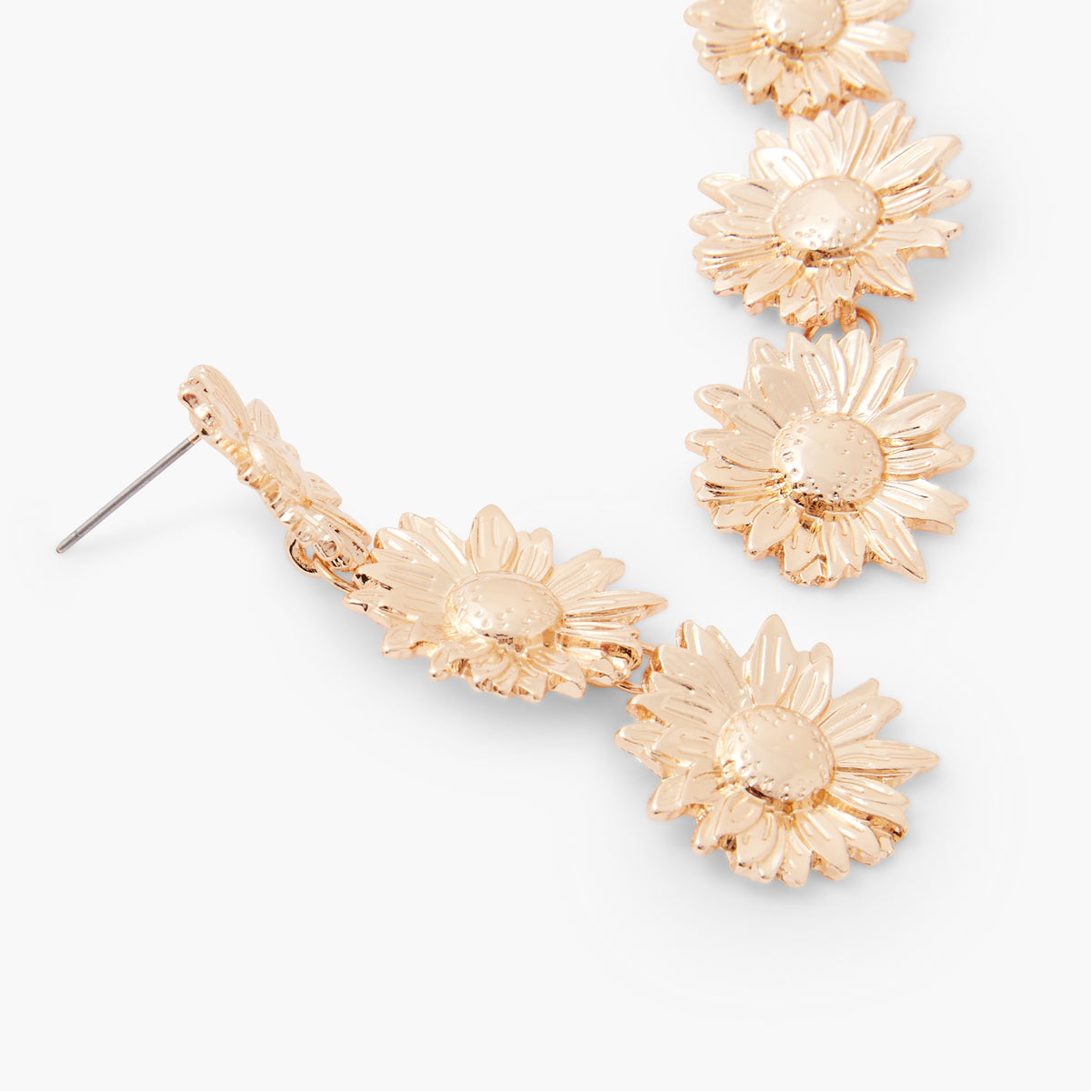 Boucles d'oreilles pendantes 3 fleurs