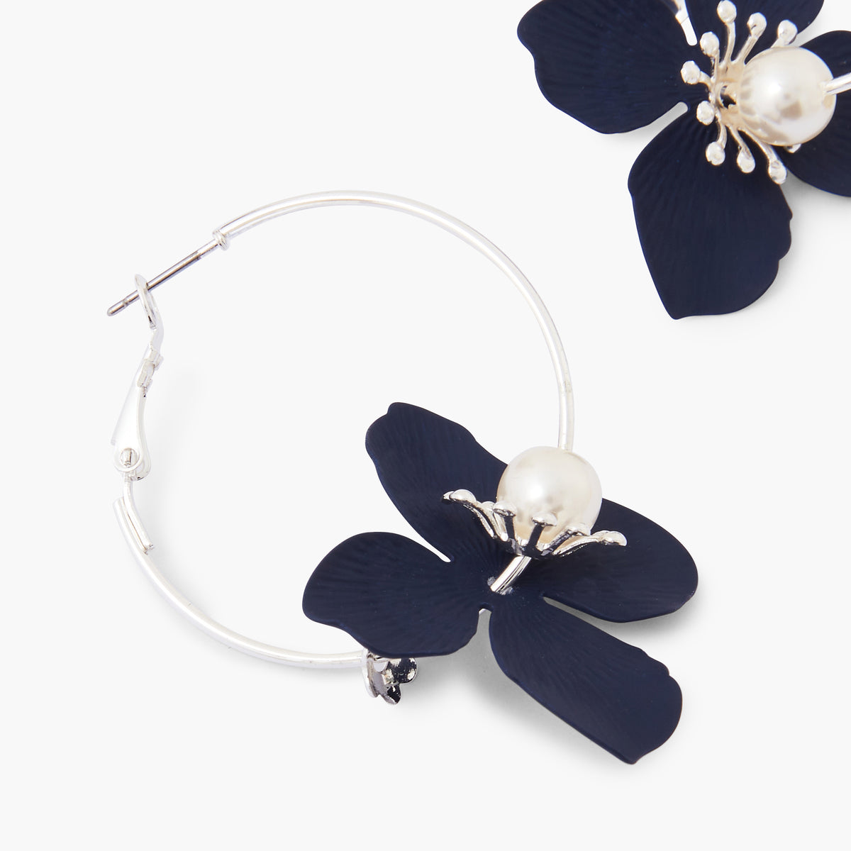 Créoles fleurs bleues