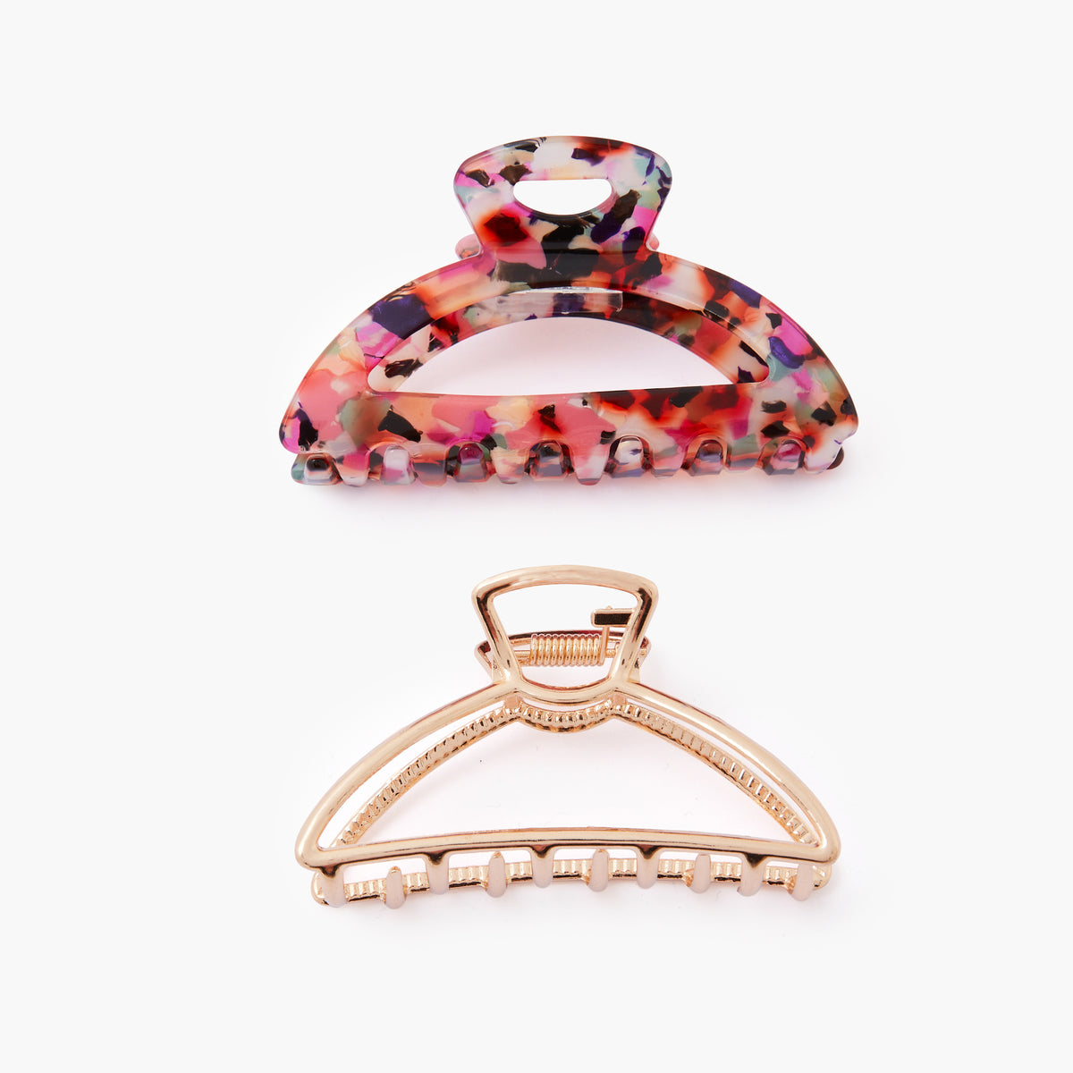 Set de 2 pinces à cheveux rose et doré