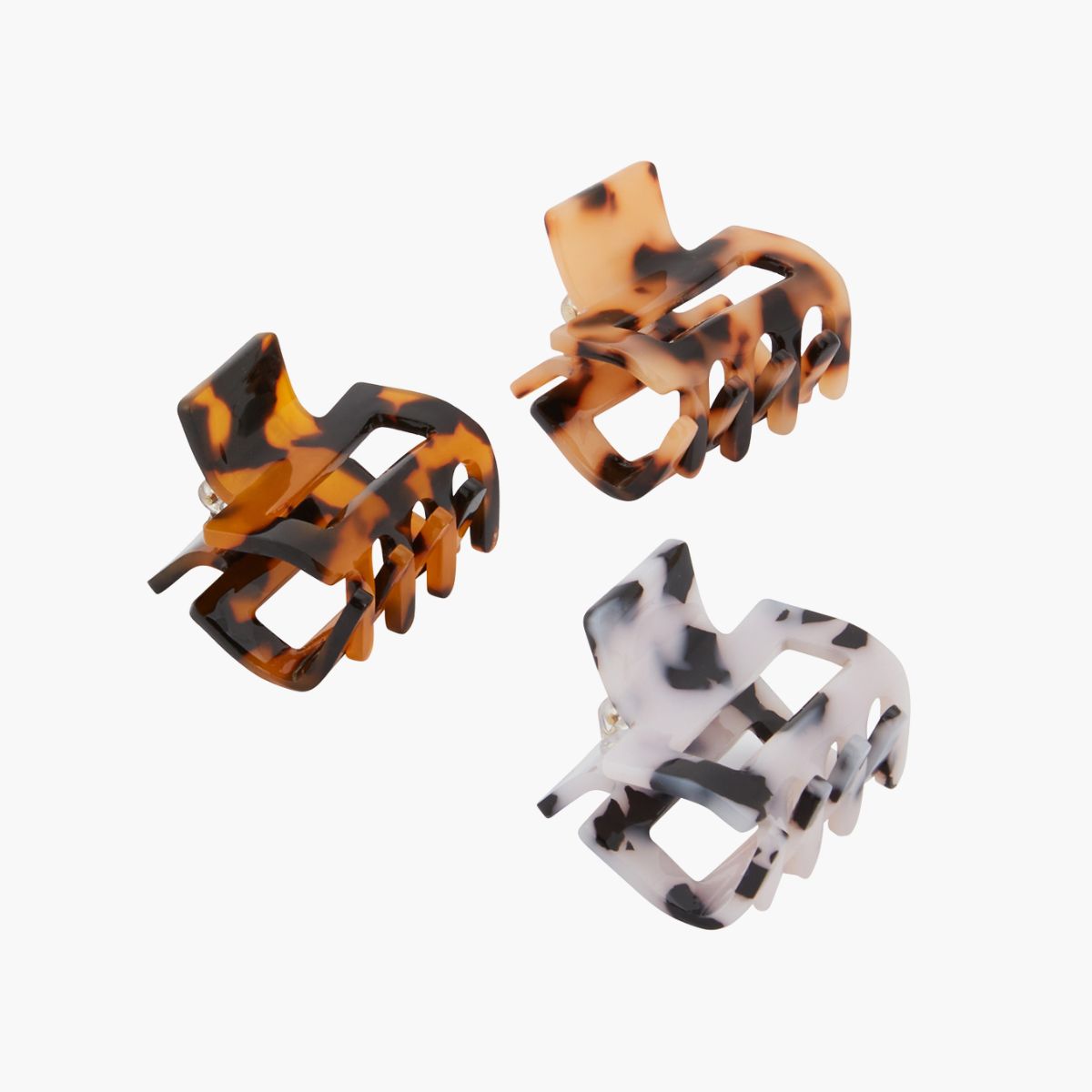 Set de 3 petites pinces crabes rectangulaires