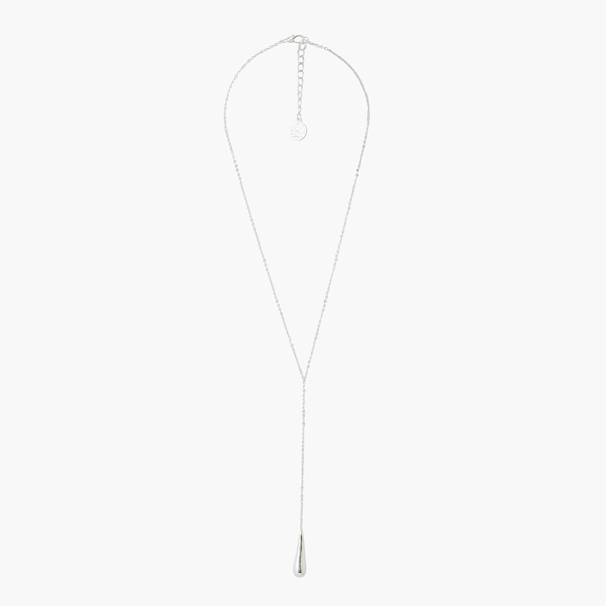 Sautoir pendentif goutte argenté