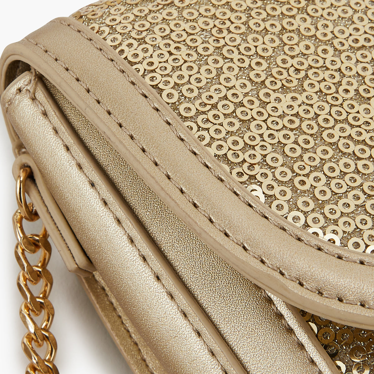 Pochette de téléphone doré à sequins