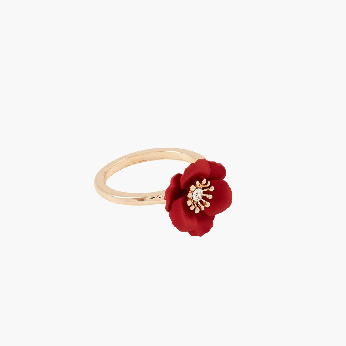 Bague fleur rouge