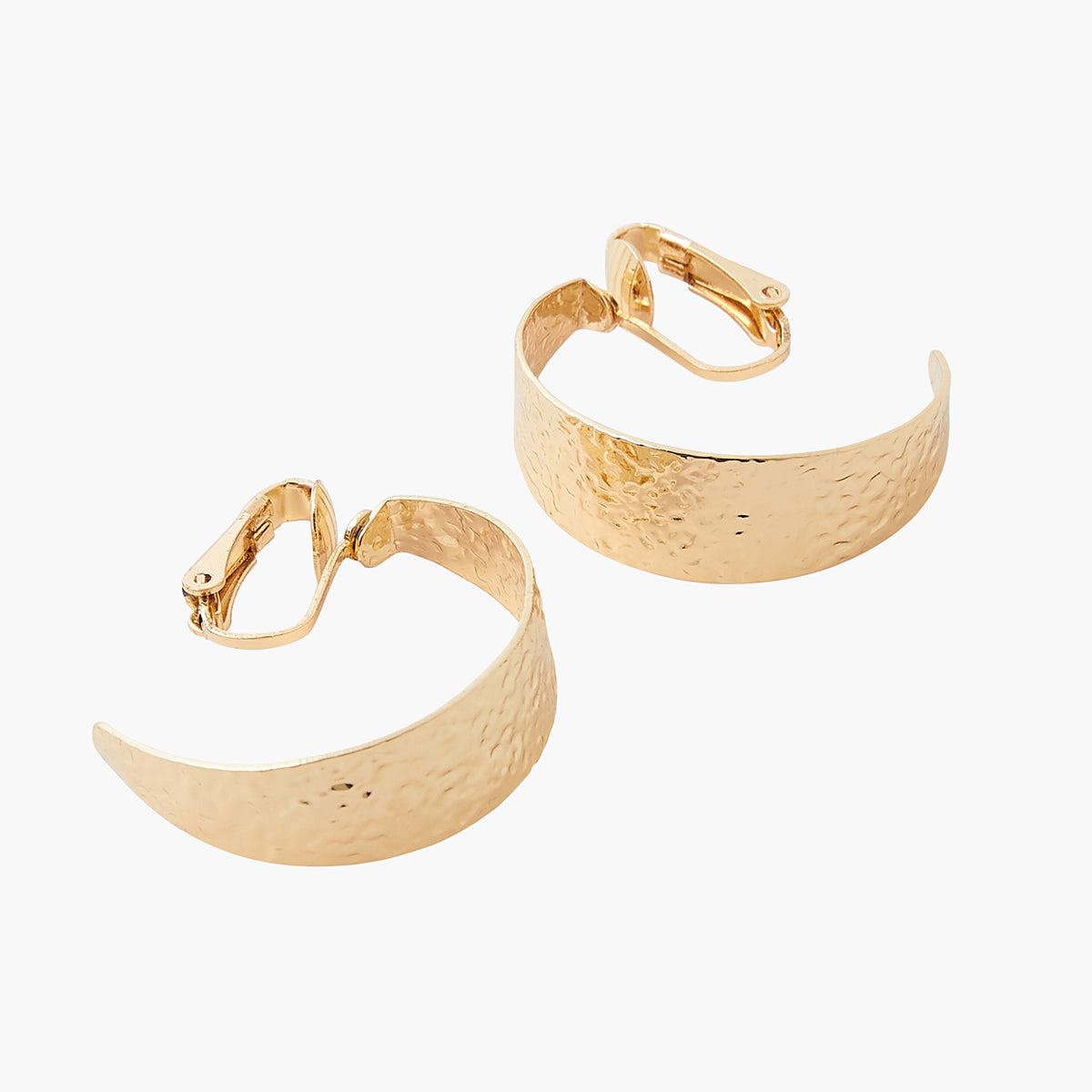 Boucles d'oreilles à clips demi-créoles dorées