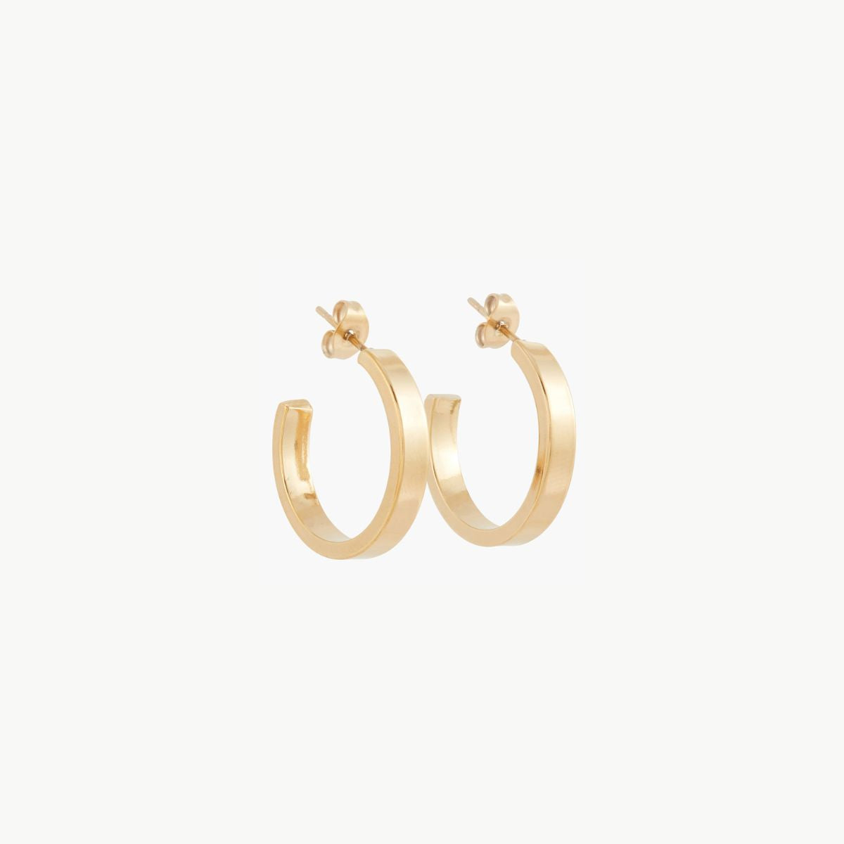 Petites créoles épaisses en acier inoxydable doré