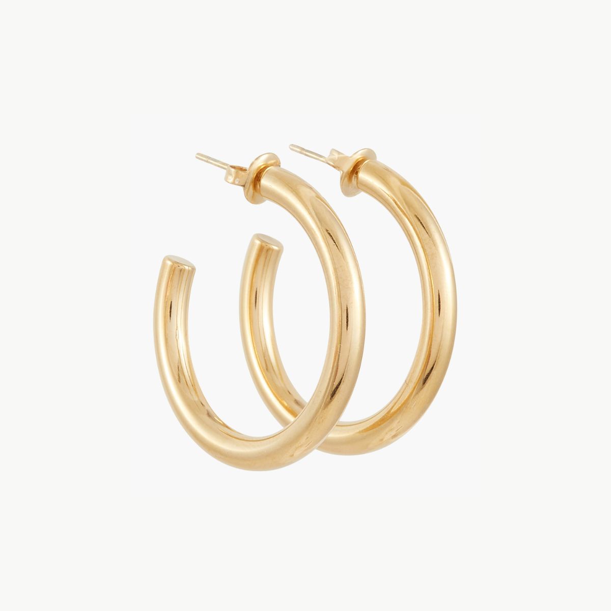 Créoles épaisses acier inoxydable doré 40mm