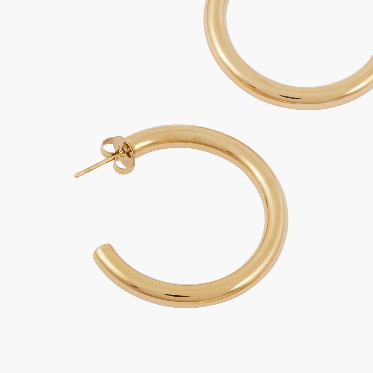 Créoles épaisses acier inoxydable doré 40mm