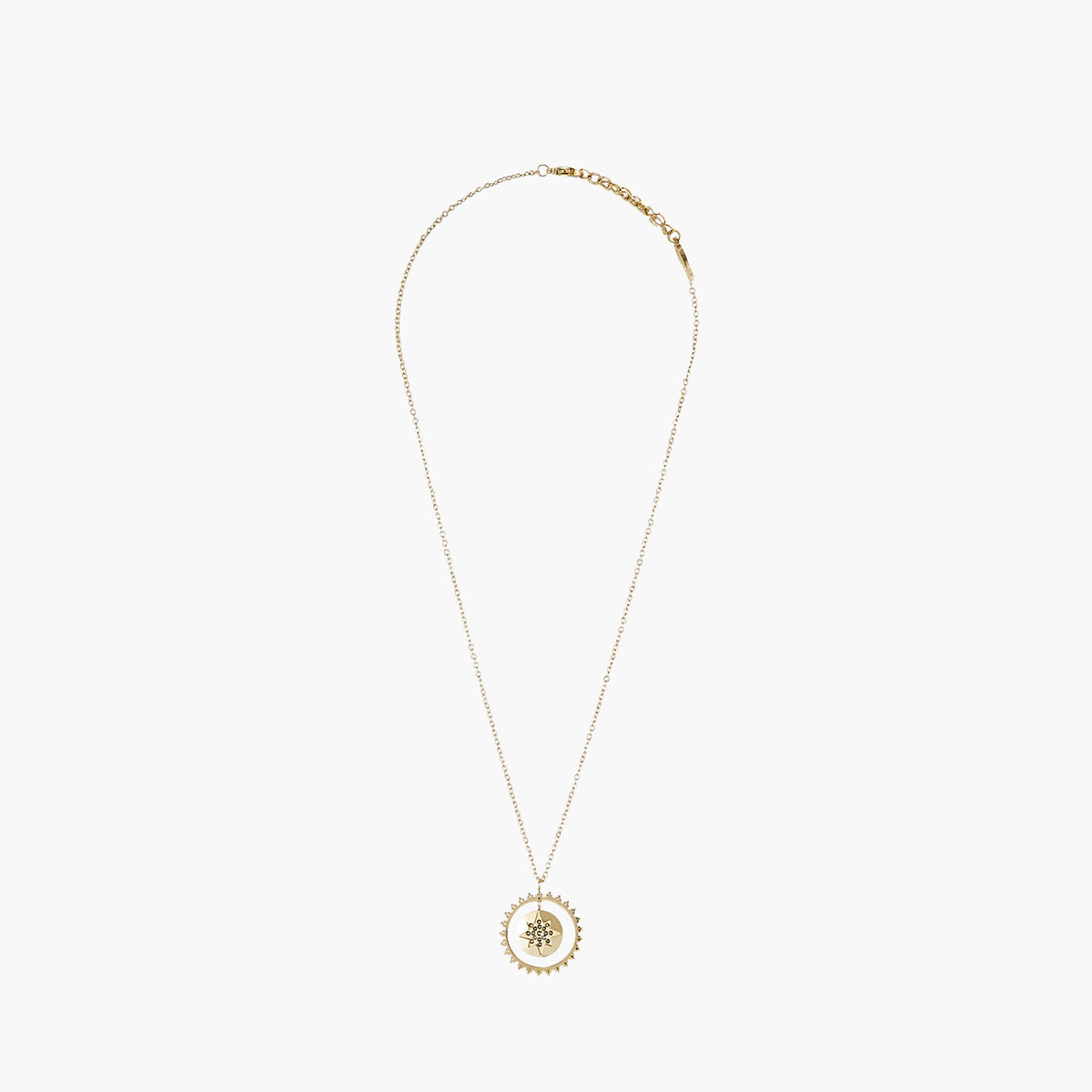 Collier à médaillons strass gris Acier Inoxydable