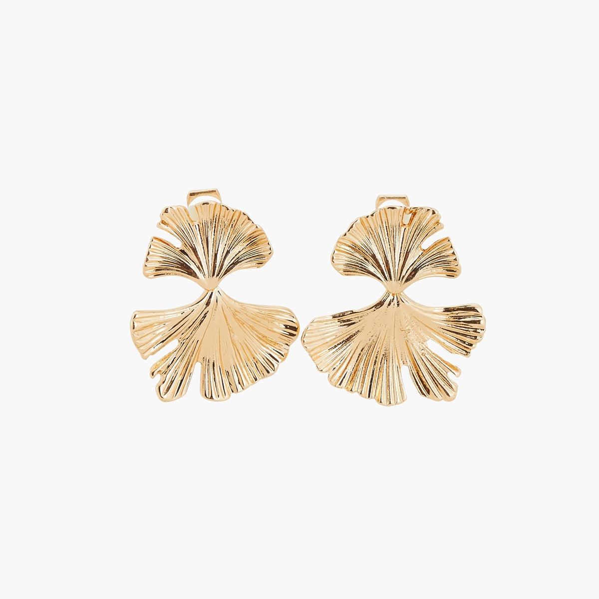 Boucles d'oreilles à clip feuilles de Ginkgo
