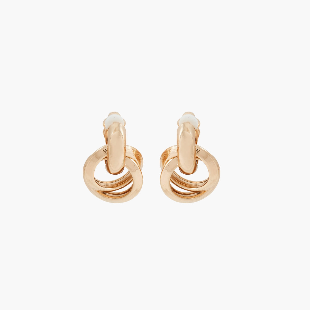 Boucles d'oreilles à clips nœud doré
